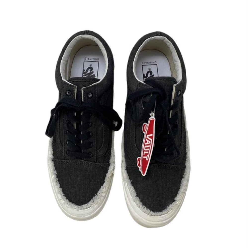 VANS Vault OG Old Skool LX Men's Shoes Canvas Raw Edge Black Skate VN0A5FBEBLK - Picture 6 of 9